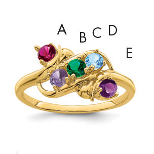 14k Synthetic Family Jewelry Ring Main image