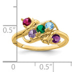 14k Genuine 5 Stone Mother's Ring - 7 / Genuine