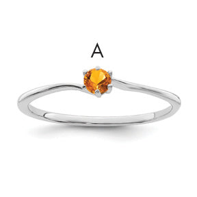 14k White Gold Family Jewelry Ring - 7 / Genuine