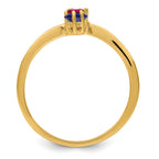 14k Genuine 2 Stone Mother's Ring - 7 / Genuine