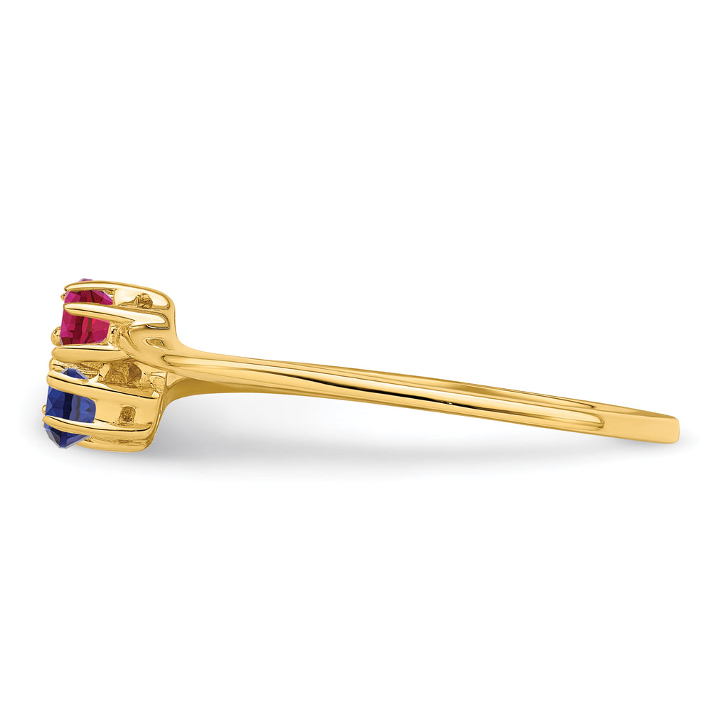 14k Genuine 2 Stone Mother's Ring - 7 / Genuine