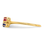 14k Genuine 2 Stone Mother's Ring - 7 / Genuine