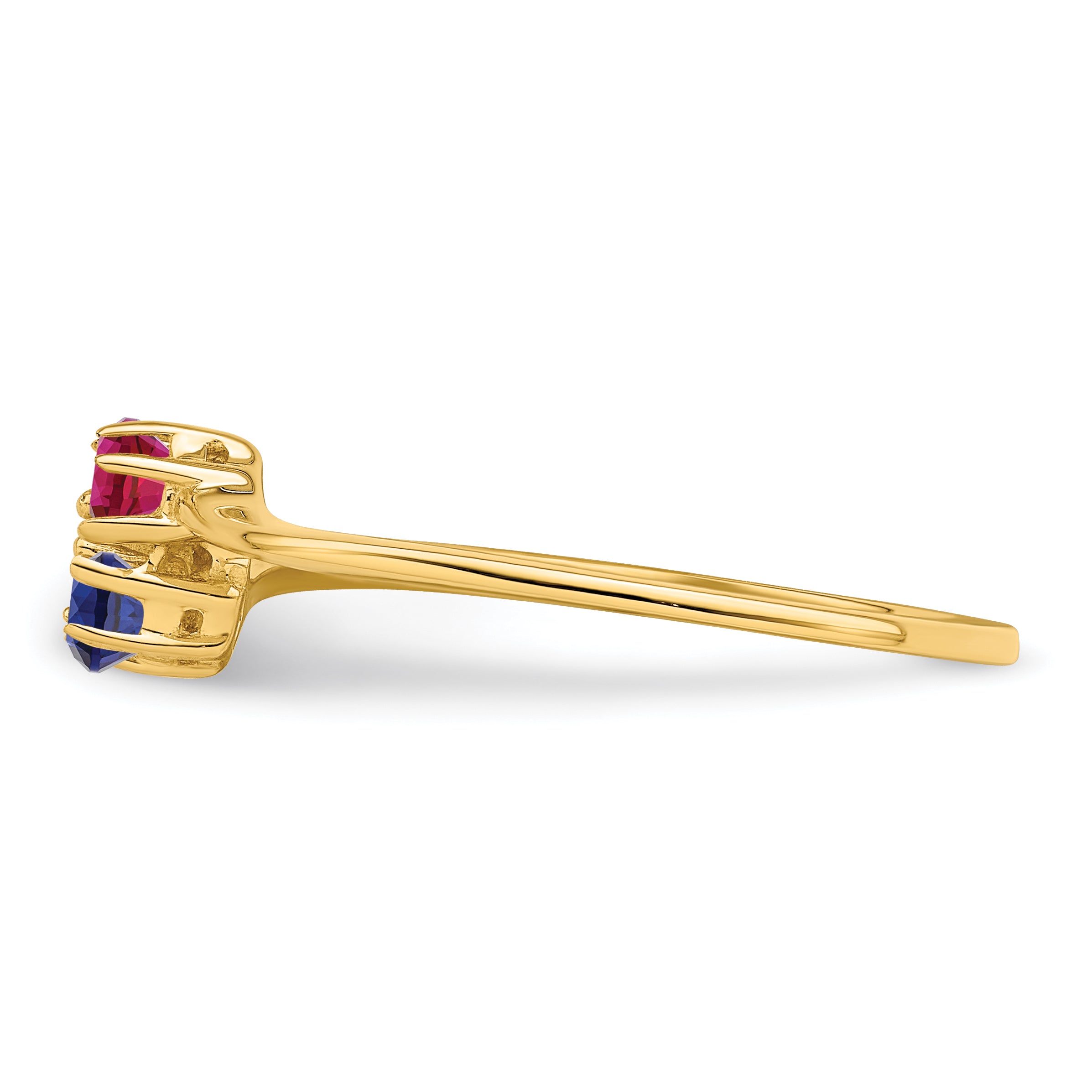 14k Genuine 2 Stone Mother's Ring - 7 / Genuine