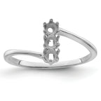 14k White Gold Genuine 3 Stone Mother's Ring - 7 / Genuine