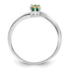 14k White Gold Genuine 3 Stone Mother's Ring - 7 / Genuine