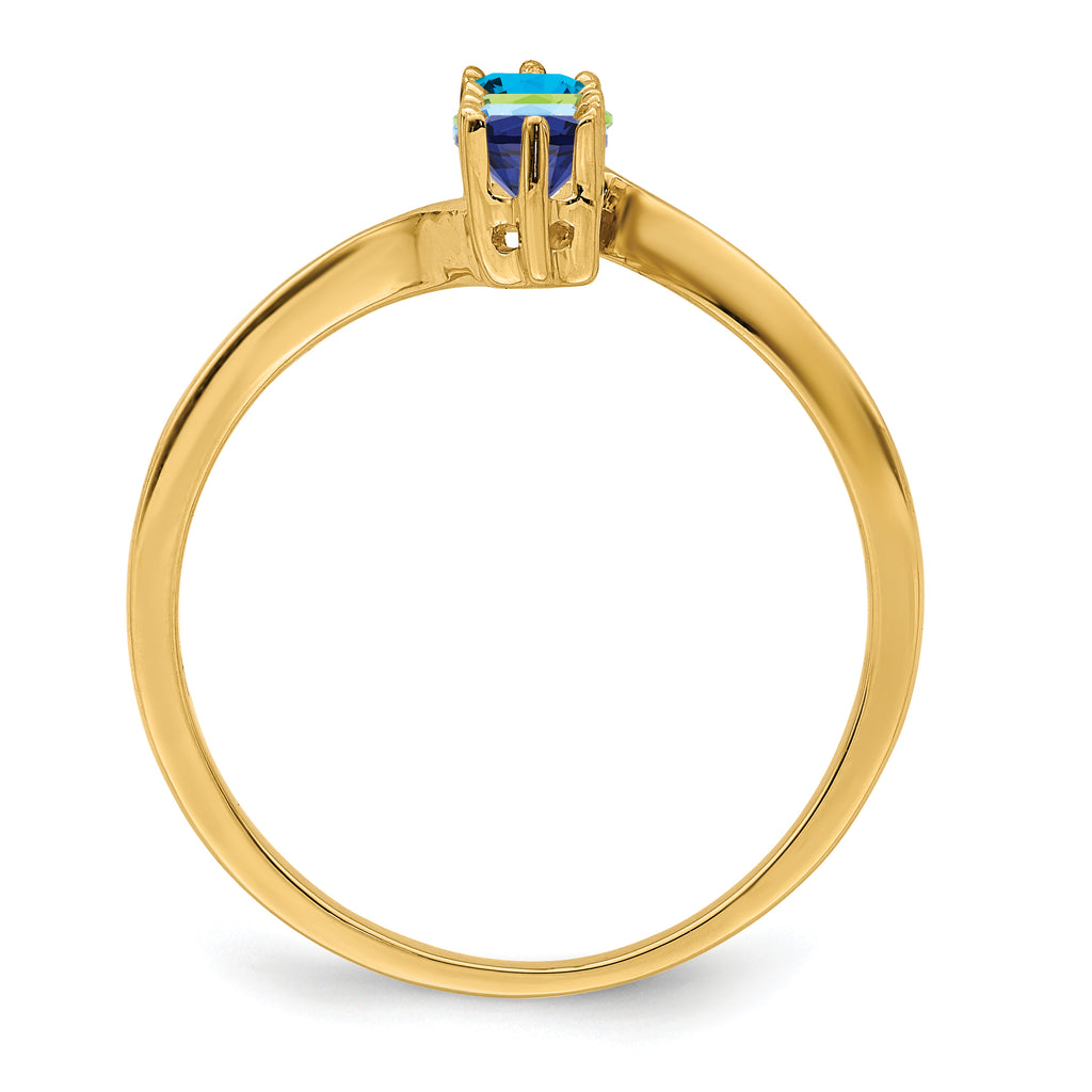 14k Genuine 4 Stone Mother's Ring - 7 / Genuine