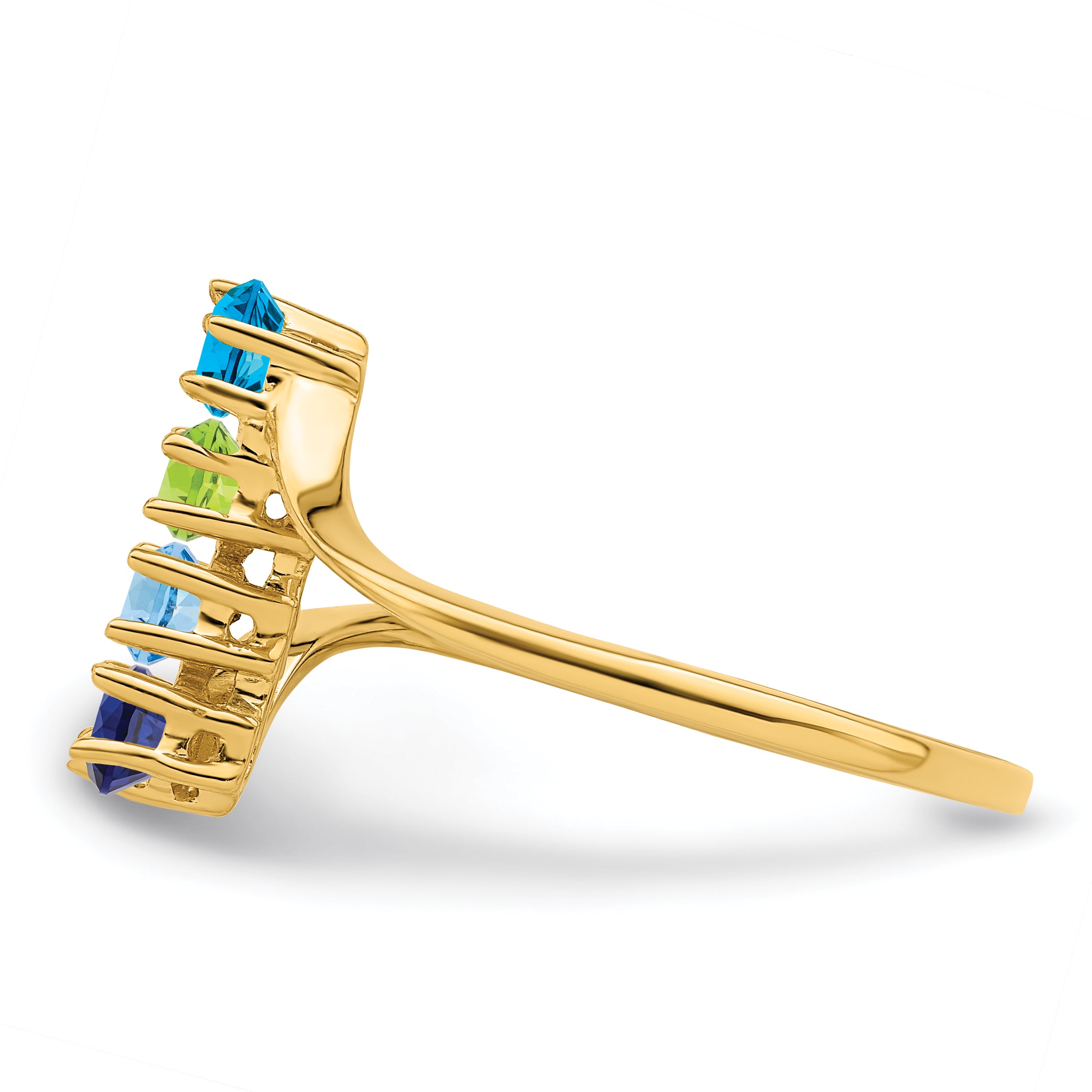 14k Genuine 4 Stone Mother's Ring - 7 / Genuine