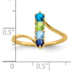 14k Genuine 4 Stone Mother's Ring - 7 / Genuine