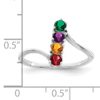 14k White Gold Family Jewelry Ring - 7 / Genuine