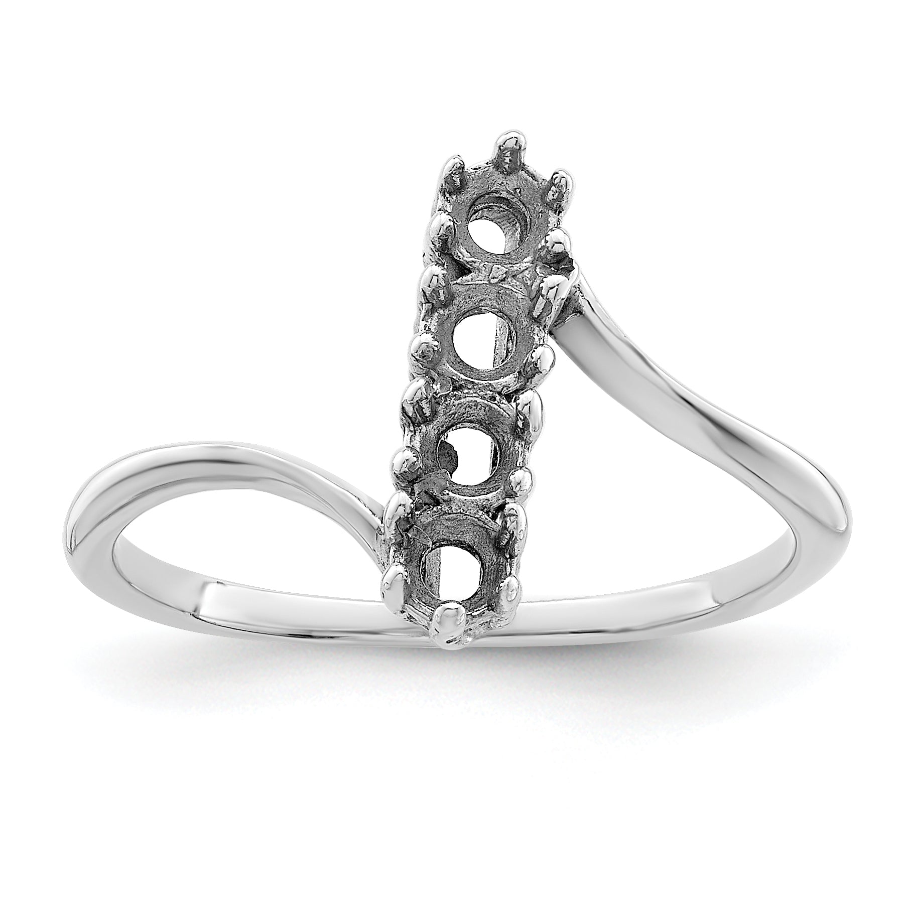 14k White Gold Family Jewelry Ring - 7 / Genuine