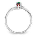 14k White Gold Family Jewelry Ring - 7 / Genuine