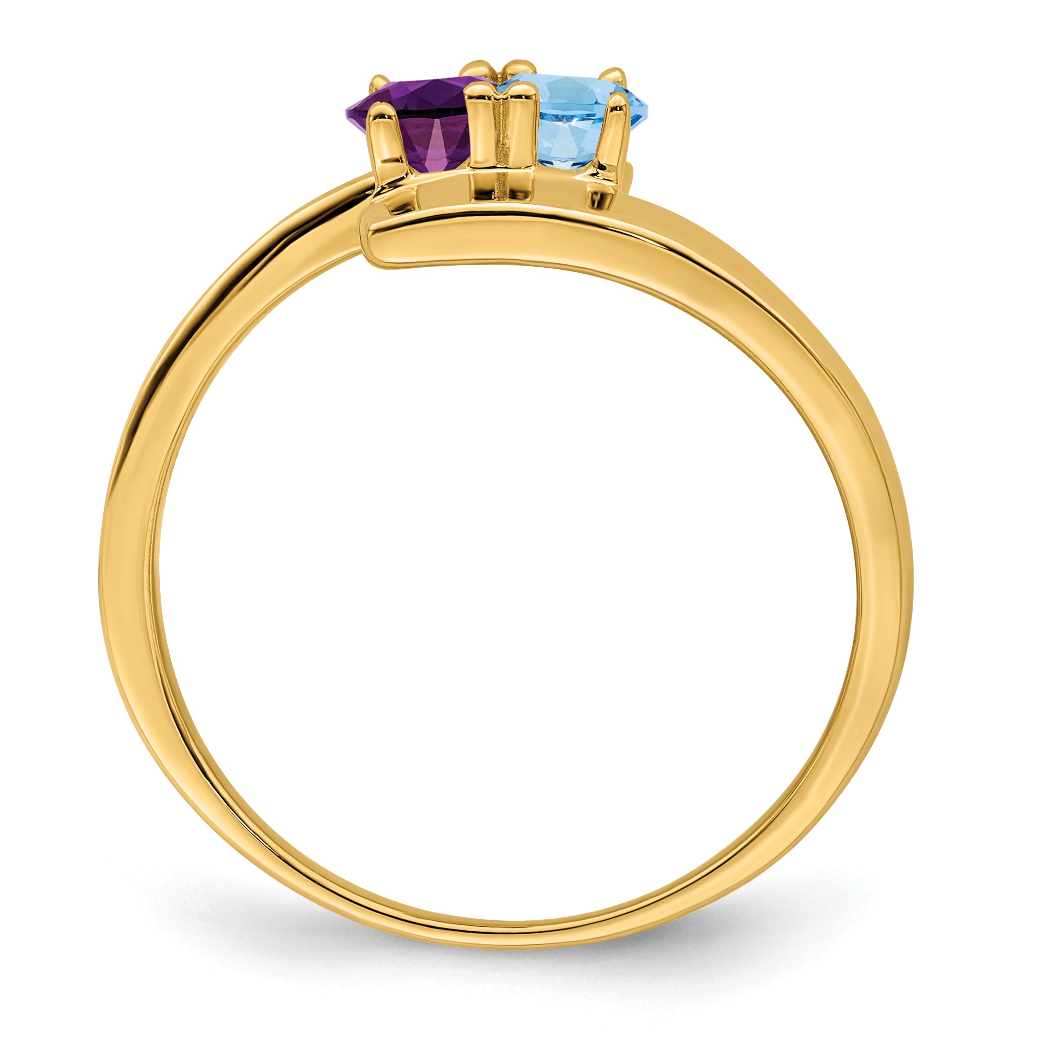 14k Genuine 2 Stone Mother's Ring - 7 / Genuine