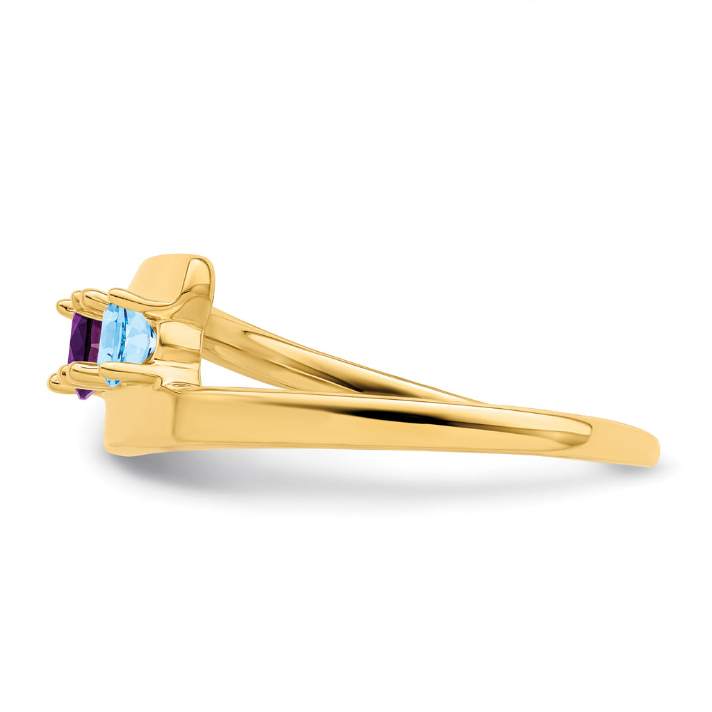 14k Genuine 2 Stone Mother's Ring - 7 / Genuine