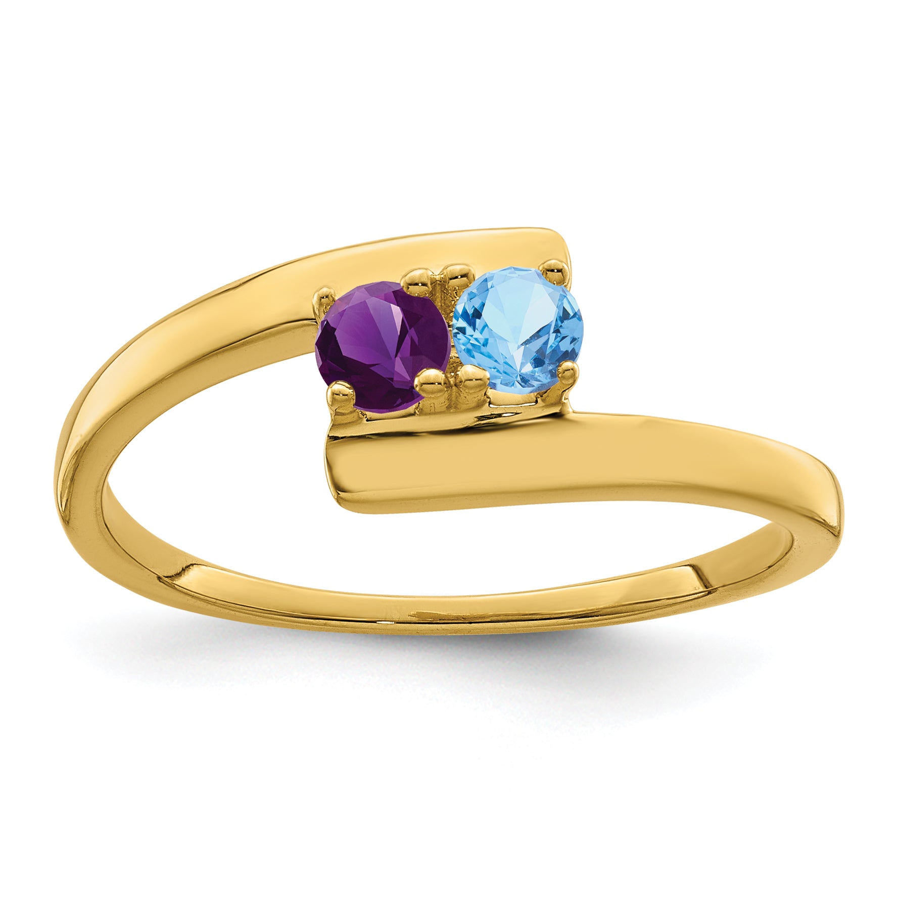 14k Genuine 2 Stone Mother's Ring - 7 / Genuine Secondary image