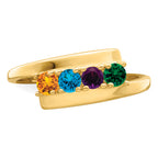14k Genuine 4 Stone Mother's Ring - 7 / Genuine