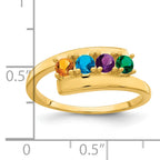 14k Genuine 4 Stone Mother's Ring - 7 / Genuine