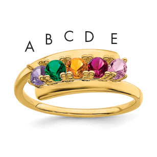 14k Synthetic Family Jewelry Ring Main image
