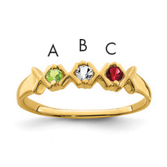 14k Synthetic Family Jewelry Ring