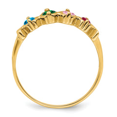 14k Genuine 4 Stone Mother's Ring - 7 / Synthetic
