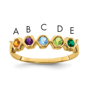 14k Synthetic Family Jewelry Ring