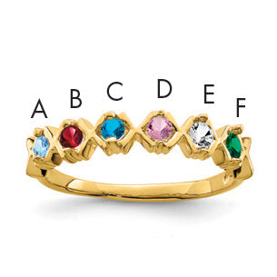 14k Synthetic Family Jewelry Ring