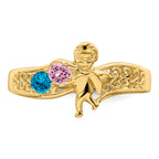 14k Genuine 2 Stone Mother's Ring - 7 / Genuine