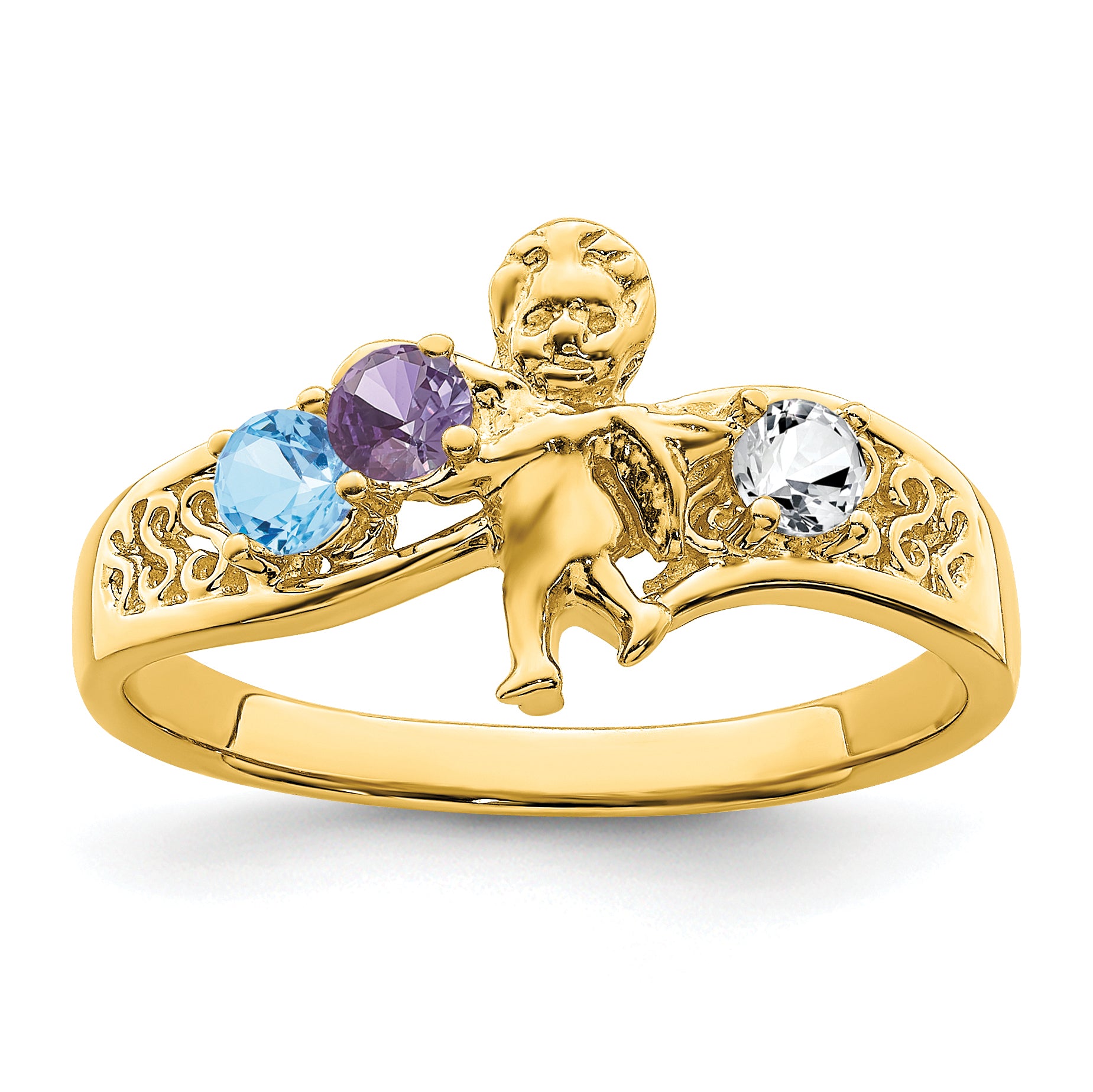 14k Synthetic Family Jewelry Ring Main image
