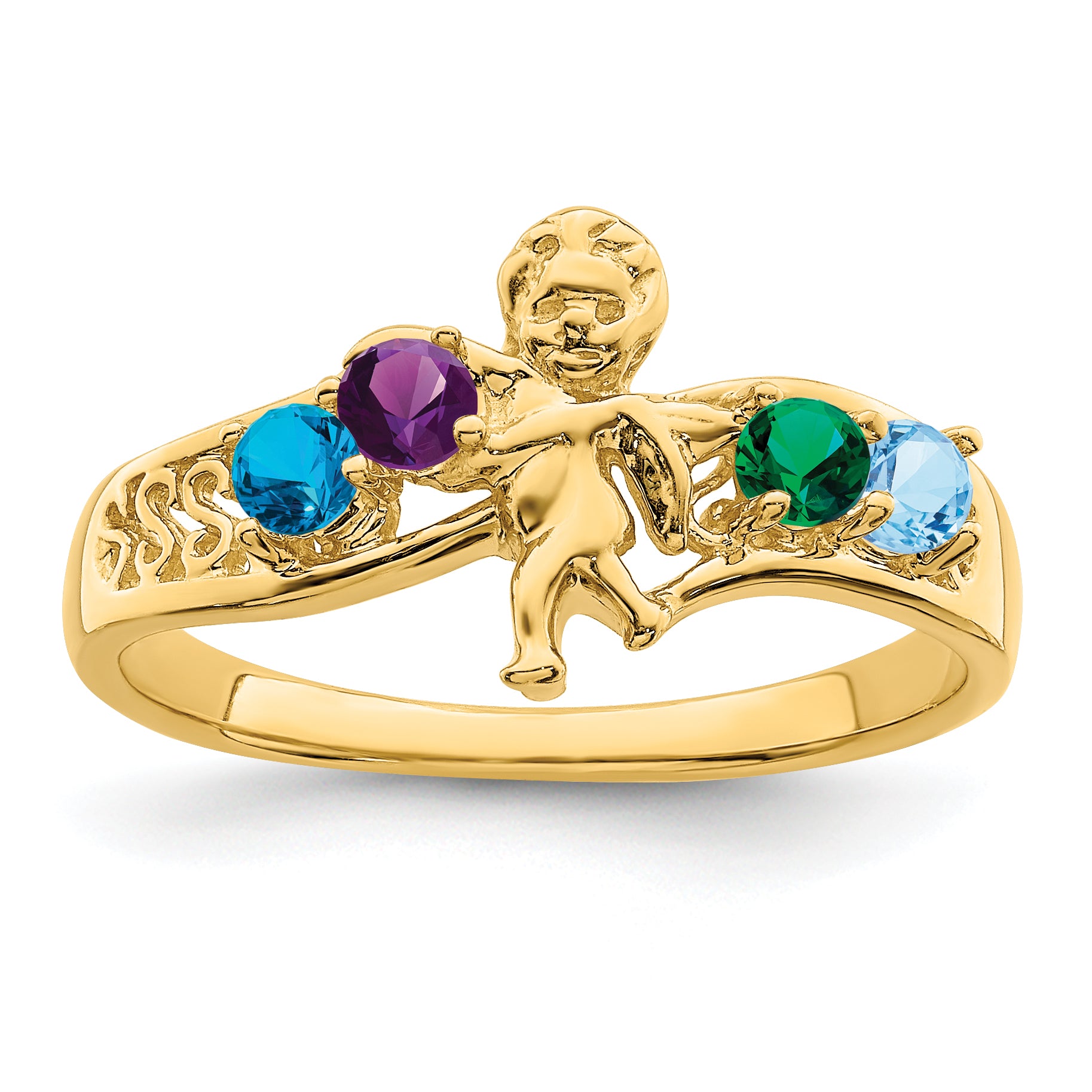 14k Synthetic Family Jewelry Ring Main image
