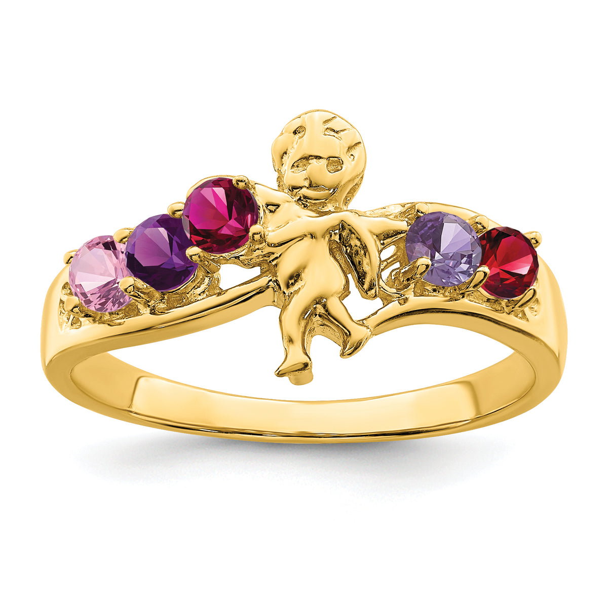 14k Synthetic Family Jewelry Ring