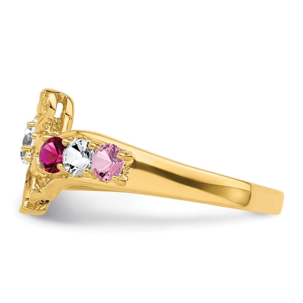 14k Genuine 7 Stone Mother's Ring - 7 / Genuine