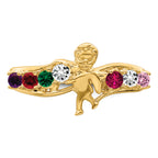 14k Genuine 7 Stone Mother's Ring - 7 / Genuine