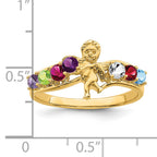 14k Genuine 7 Stone Mother's Ring - 7 / Genuine