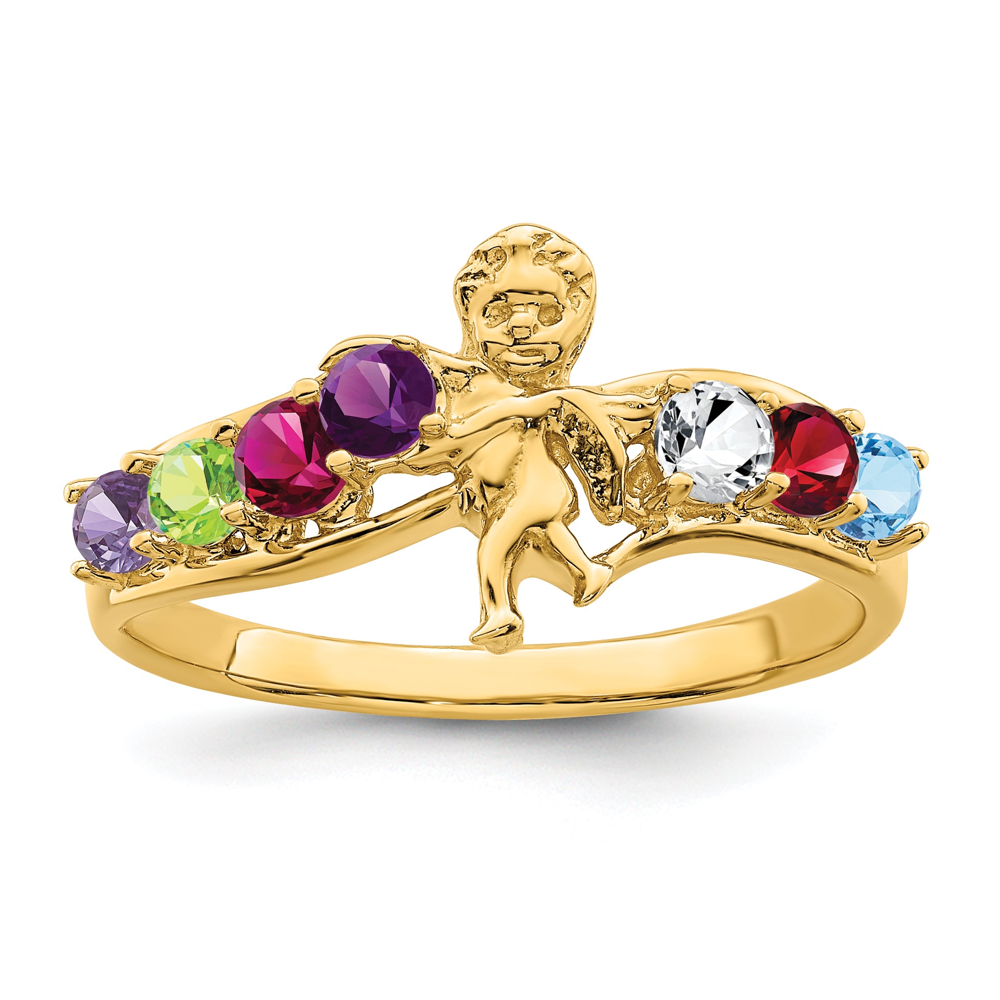 14k Synthetic Family Jewelry Ring Main image