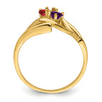 14k Genuine 2 Stone Mother's Ring - 7 / Genuine
