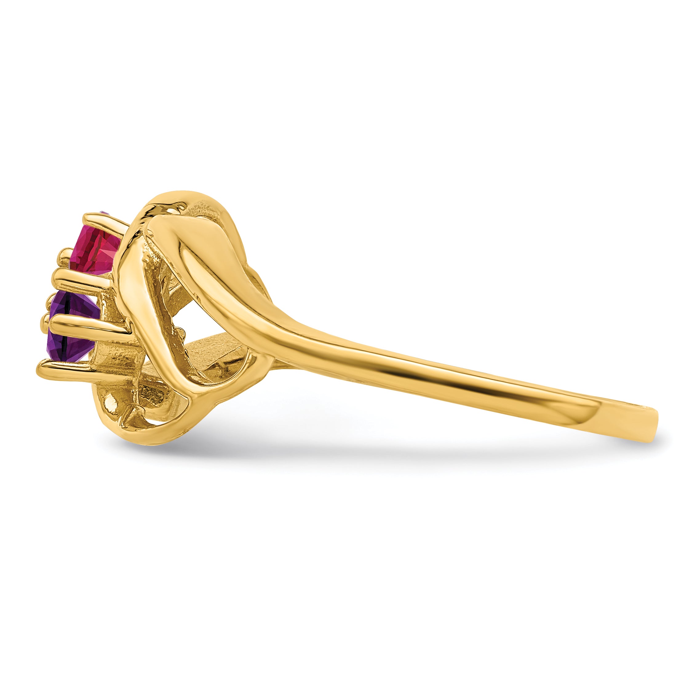 14k Genuine 2 Stone Mother's Ring - 7 / Genuine