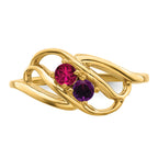 14k Genuine 2 Stone Mother's Ring - 7 / Genuine