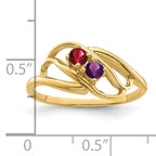 14k Genuine 2 Stone Mother's Ring - 7 / Genuine