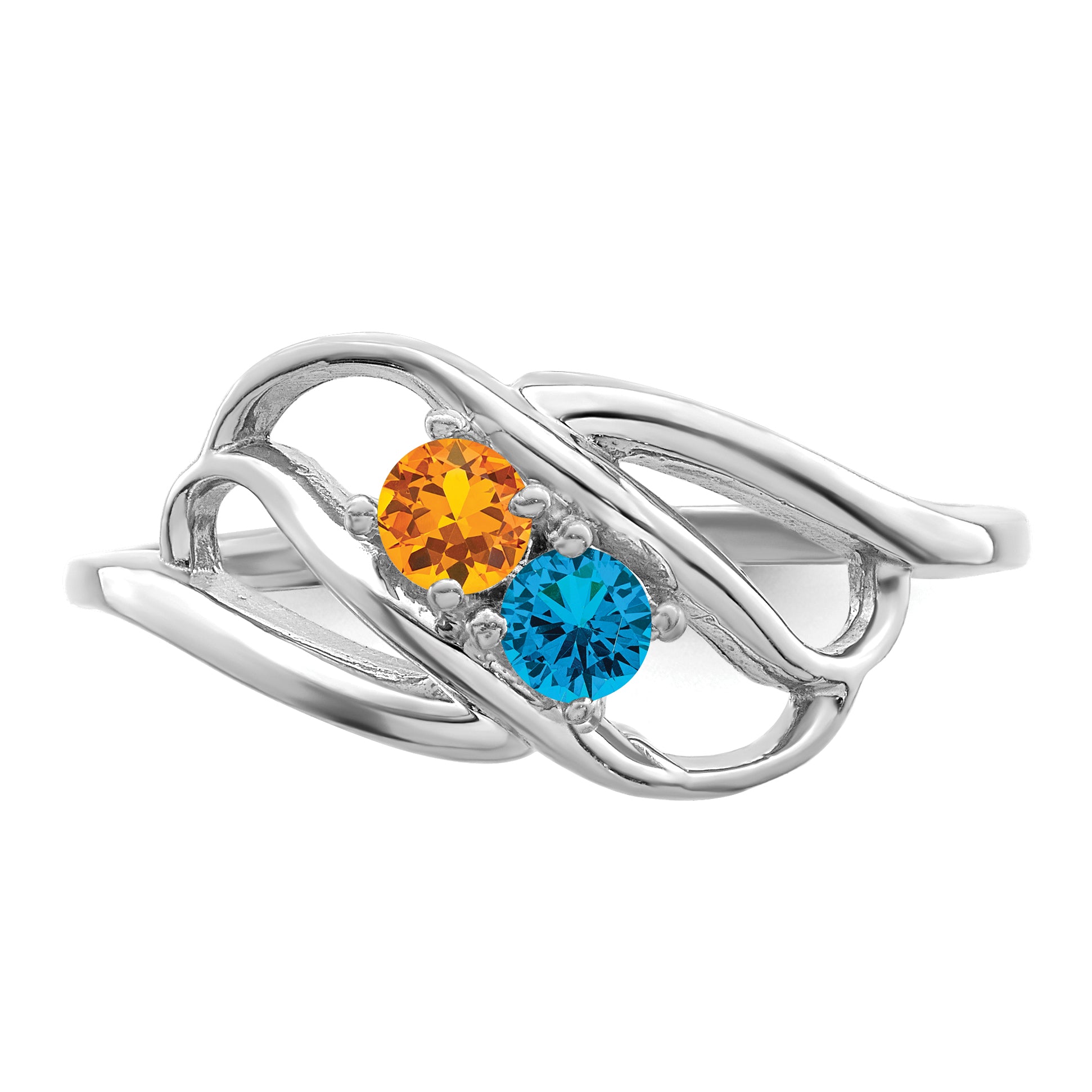 14k White Gold Genuine Family Jewelry Ring - 7 / Genuine
