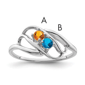 14k White Gold Genuine Family Jewelry Ring - 7 / Genuine