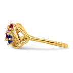 14k Genuine 3 Stone Mother's Ring - 7 / Genuine
