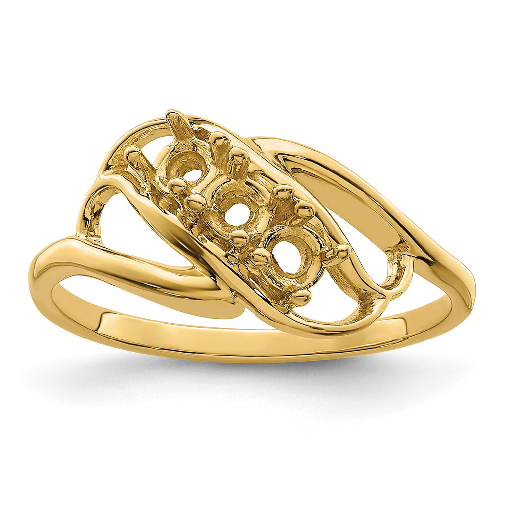 14k Genuine 3 Stone Mother's Ring - 7 / Genuine