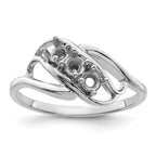 14k White Gold Genuine 3 Stone Mother's Ring - 7 / Genuine