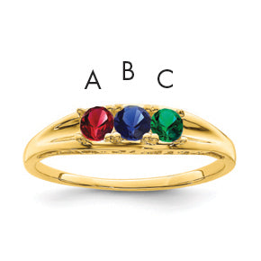 14k Synthetic Family Jewelry Ring