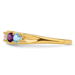 14k Genuine 6 Stone Mother's Ring - 7 / Genuine