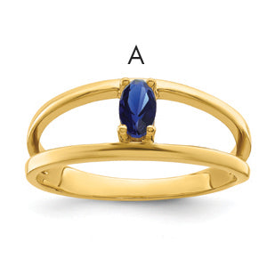 14k 5x3mm Oval Synthetic Family Jewelry Ring