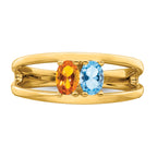 14k Genuine 2 Stone Mother's Ring - 7 / Genuine