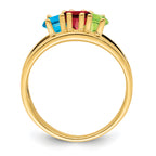 14k Genuine 3 Stone Mother's Ring - 7 / Genuine
