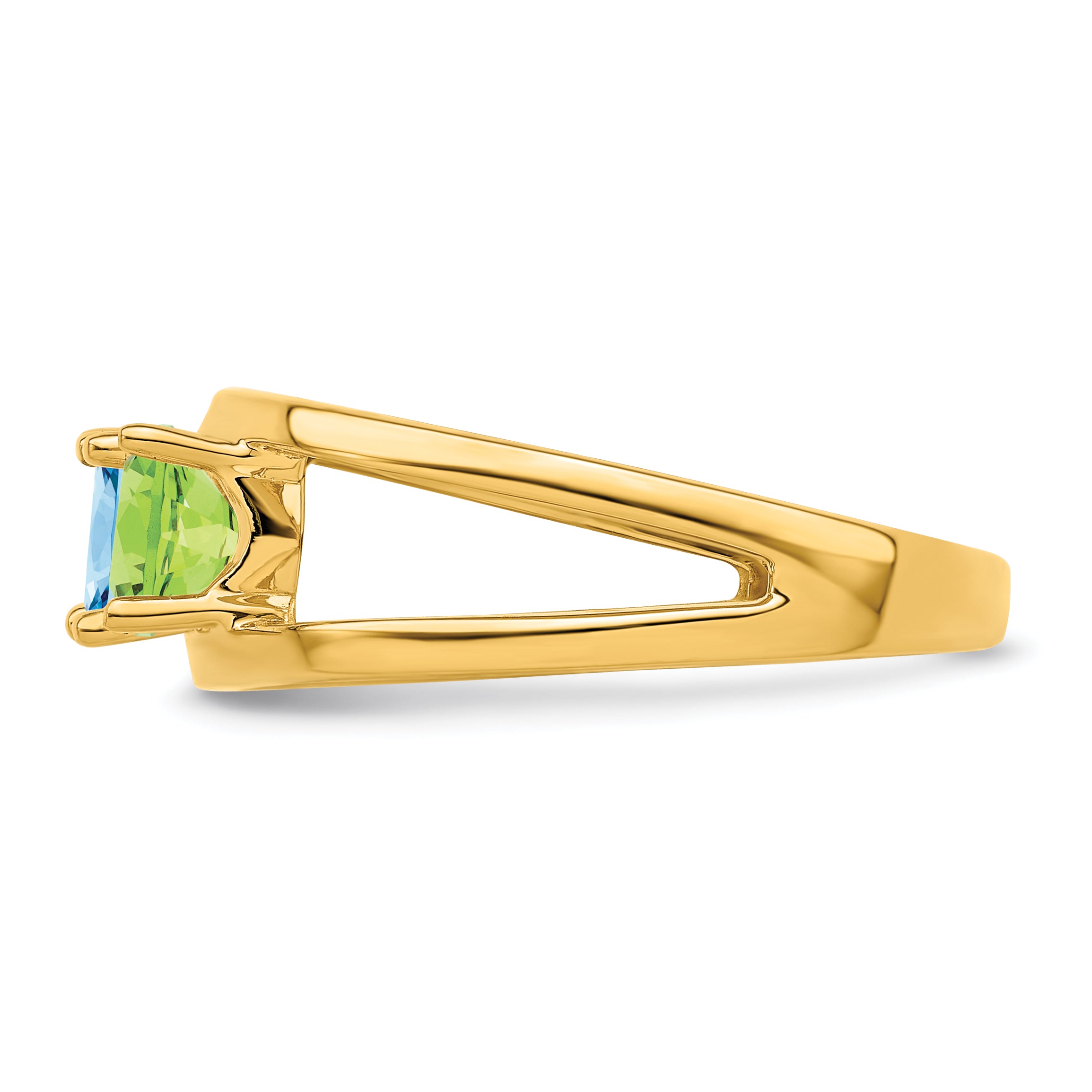 14k Genuine 3 Stone Mother's Ring - 7 / Genuine