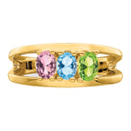 14k Genuine 3 Stone Mother's Ring - 7 / Genuine