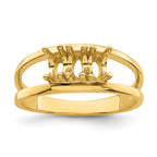14k Genuine 3 Stone Mother's Ring - 7 / Genuine